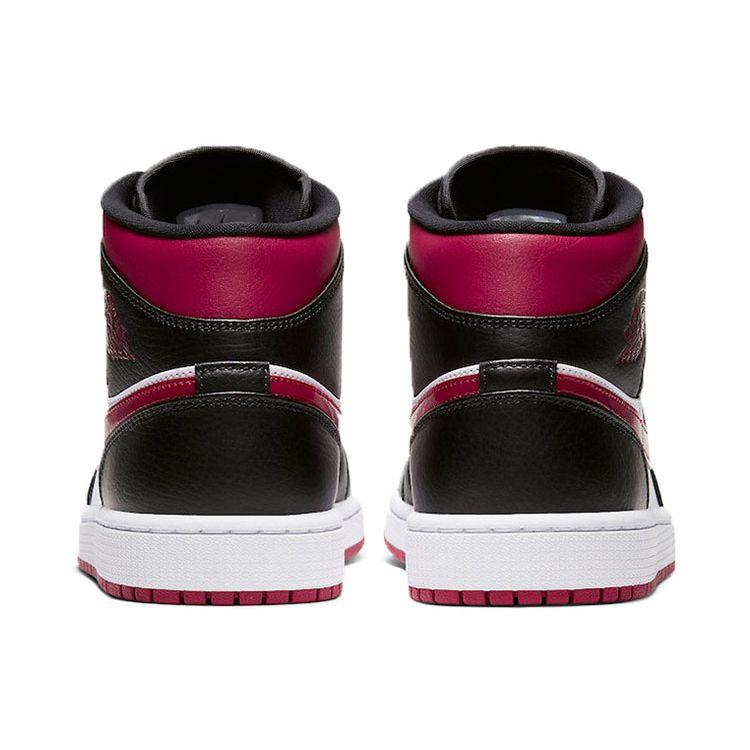 Air Jordan 1 Mid Noble Red Vyriški sportbačiai Juodi Balti 554724-066