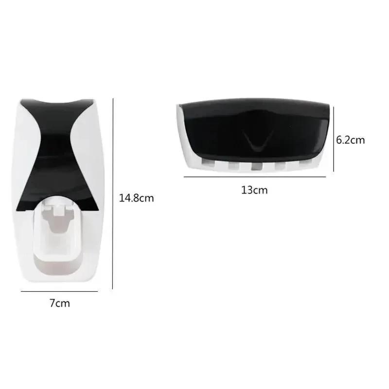1 Set Tandborsthållare Med Automatisk Tandkrämsdispenser Väggmonterad Tandborstförvaringsställ Badrum Tandkrämspress