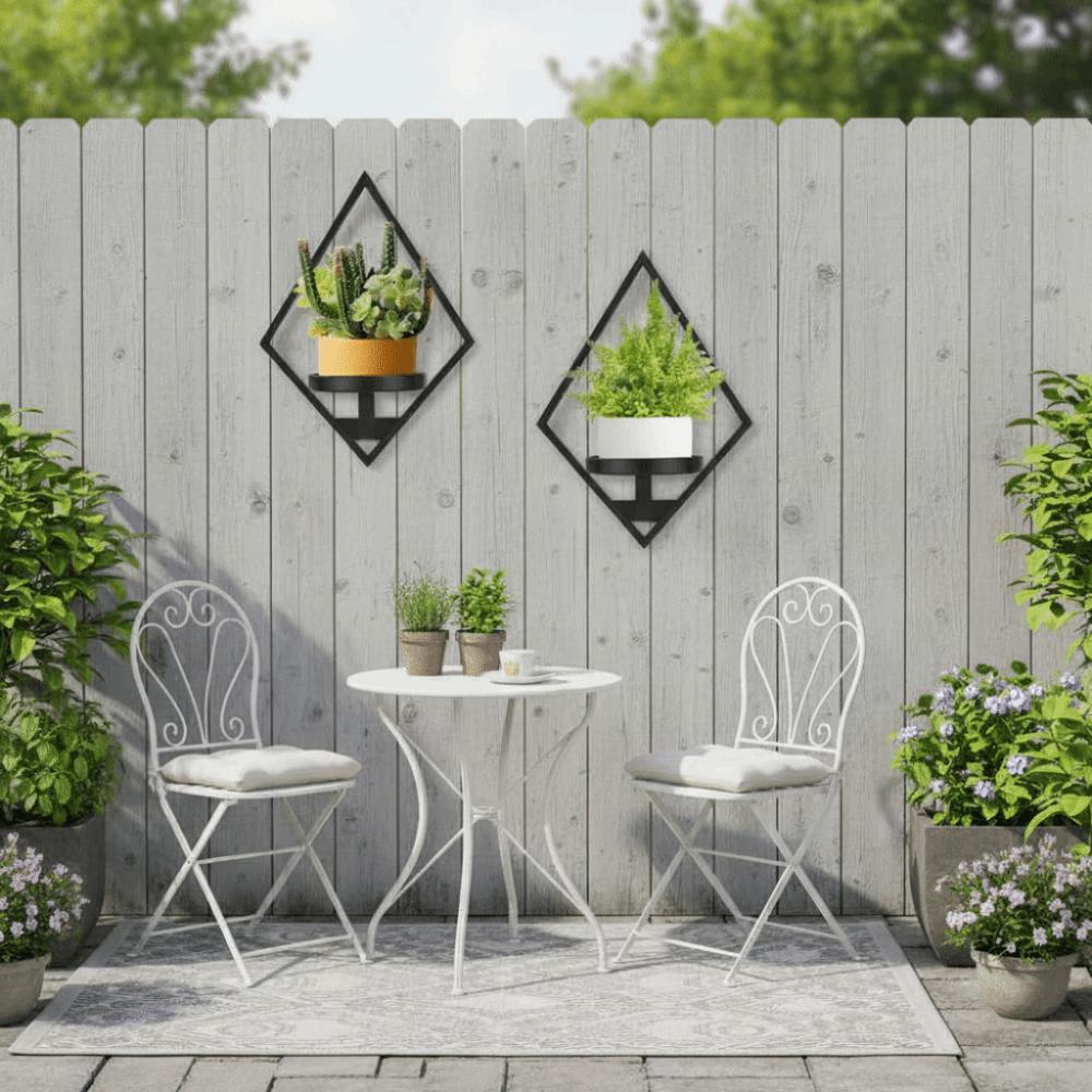 Stabila Flytande Metallvägghyllor för Växter Lättmonterade Metallvägghyllor för Växter Flytande Design Utrymmesbesparande