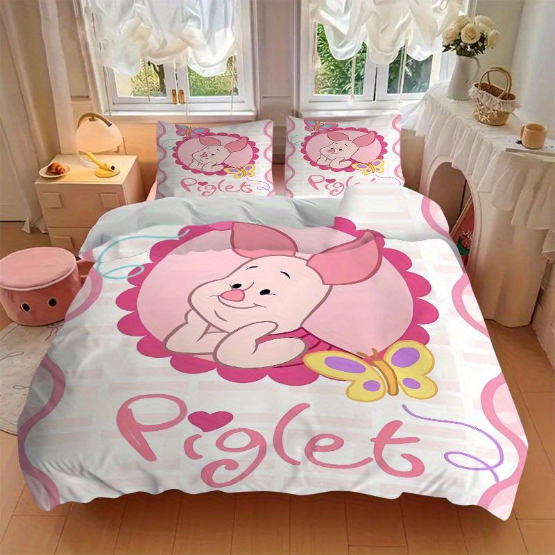 3pcs Cute Piglet Bedding Set, Including 1 Quilt Cover and 2 Pillow Shams, Without Filling, Soft and Comfortable Home Bedroom Q011