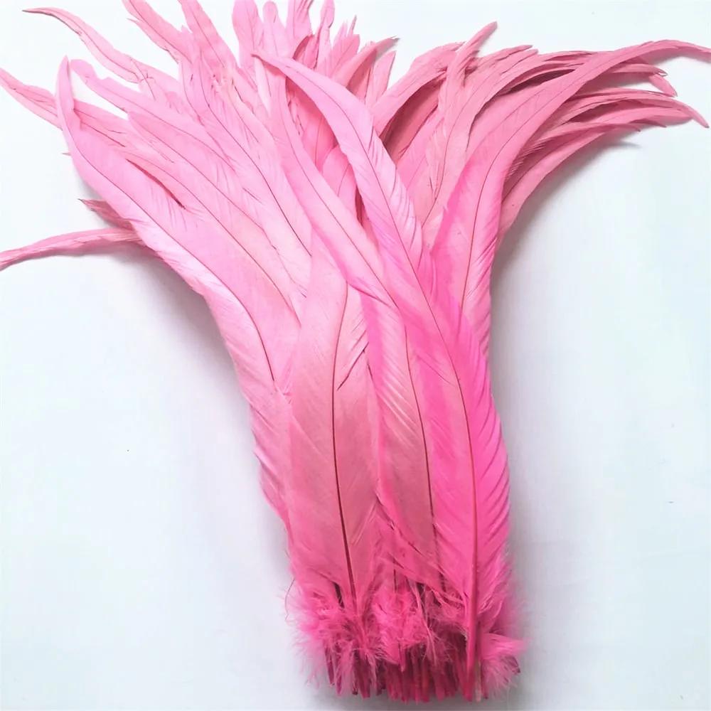 Top Quality 50 Pcs Pure White Rooster Tail Feather 30-35Cm 12-14Inch Natural Feathers Wedding Decoration Clothing Accessories