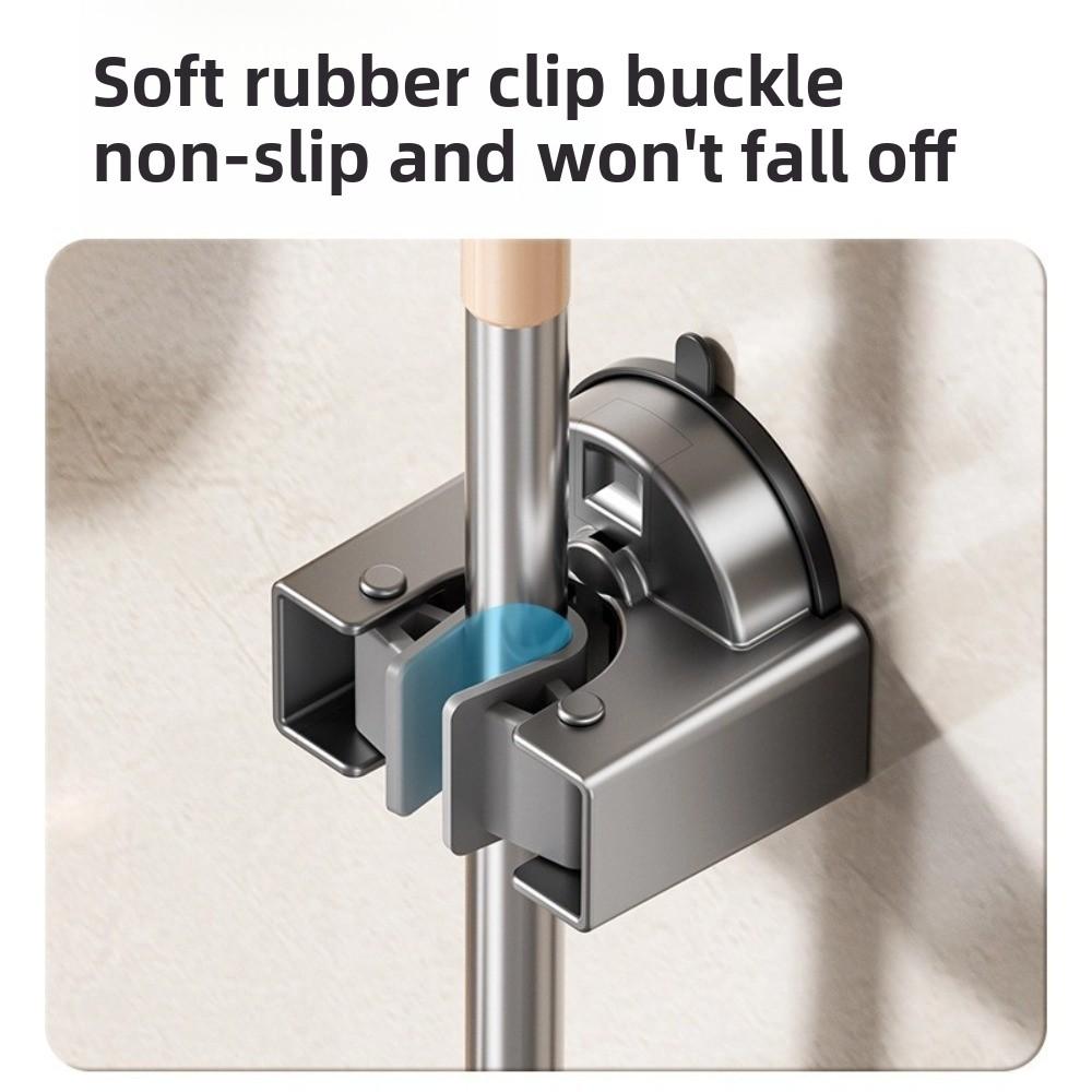 Self-Adhesive Bathroom Mop Hook Broom Wall Storage Hook Suction Cup Mop Holder  Bathroom