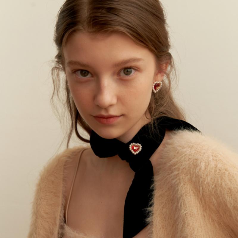 TATIANA Simple Velvet Short Scarf_NZ1131