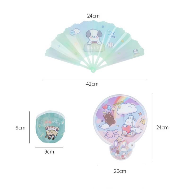 1 Stück Cartoon Niedlich Mini Faltbarer Handventilator - Weiches Tuch Runder Tragbarer Persönlicher Ventilator für Sommer Outdoor Pendeln & Geschenk