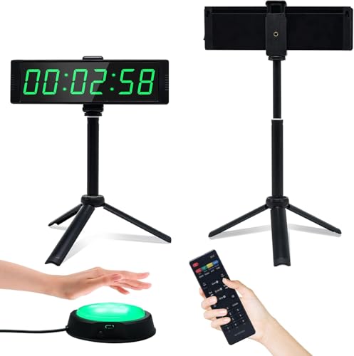 YZ Gym Timer, Gym Clock with Start/Stop Button, Workout Interval Timer, 12/24H Digital Timer Stop Clock, Portable Stopwatch Countdown with Remote, Fit