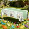 Easter Bunny Egg Flower Waterproof Tablecloth Party Table Decor Spring Farmhouse Kitchen Dining Tablecloth Easter Decorations
