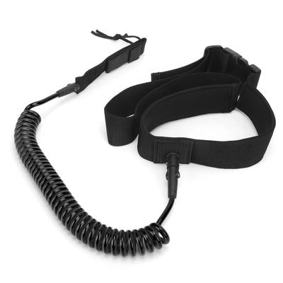 Surfboard Leash TPU Heliciform Comfortable HighElastic Surfing Safety Traction Rope(Black )