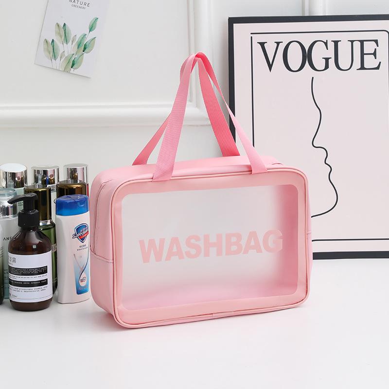 Large Capacity Waterproof PVC Makeup Bag - Portable, Transparent Travel Toiletry Organizer