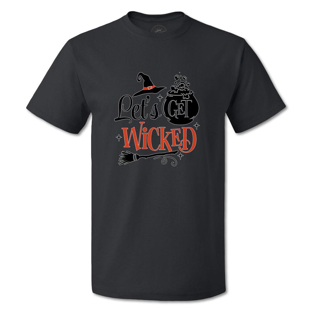 Funny Graphic T Shirts Let s Get Wicked Potion Pot Hat Broom Cotton Broom Top L