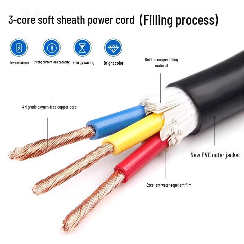 RVV Pure Copper Electric Wire, Sheathed Control Cable, 2-4 Cores, 1-4 Sqmm