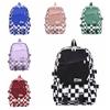 High Capacity Checkerboard Plaid School Bag Nylon Students School Bags  College Students