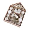2 Pack Xmas Ball Ornaments Set PS Plated Stars Snowman Snowflakes Xmas Tree Hanging Decorative Balls for Home White and