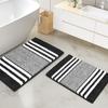 Cationic Chenille Striped Non-Slip Water-Absorbent Doormat for Bathroom and Bedroom Rug.