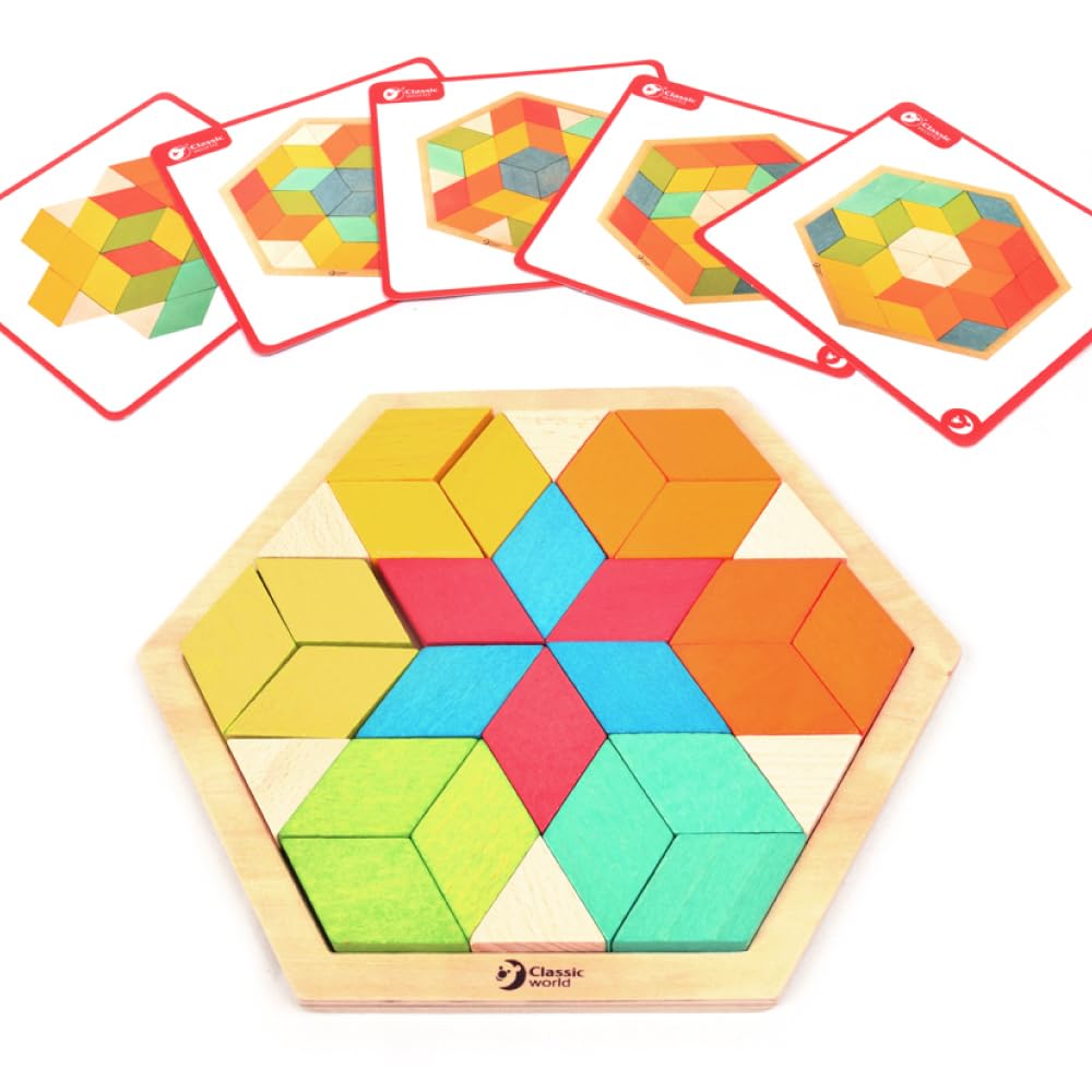 Classic World 3D Shape Wooden Observation Skills Exam Girls and Ages 3 and Kindergarten Entrance Birthday Educational Christmas Gift Puzzle, Puzzle,