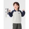 Right European Style Boys' Polo Collar Raglan Sleeve College Style Sweatshirt 2026 Spring and Autumn New Children's Clothing Baby Top