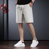 High-end Light Gray Casual Shorts Men's Summer Loose Straight Versatile Elastic Waist Simple Commuter Men's Five-point Pants