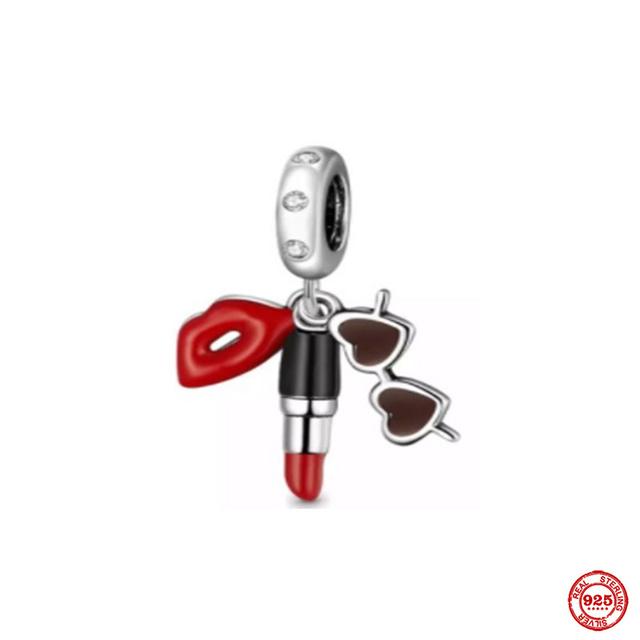 New Fashion Silver 925 Charms Couple Love Beads Tower Camera Pendant Fit Woman's Bracelets Fine Europe Jewelry Gift