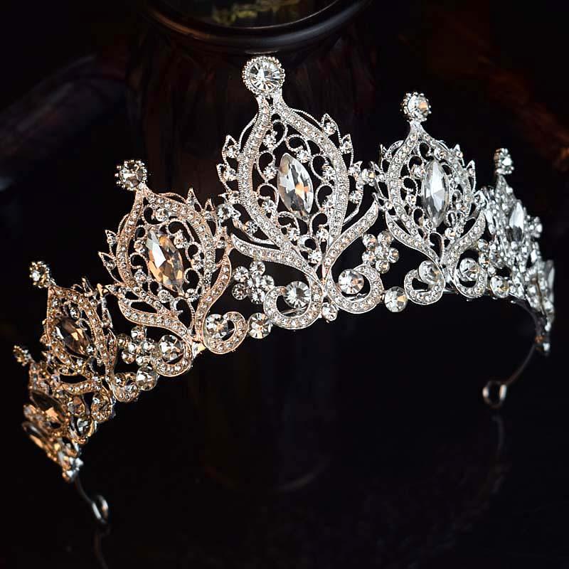

Роскошная хрустальная корона, инкрустированная бриллиантами Величественный ретро аксессуар для волос Свадебное платье принцессы Свадебная корона Супер эфирная