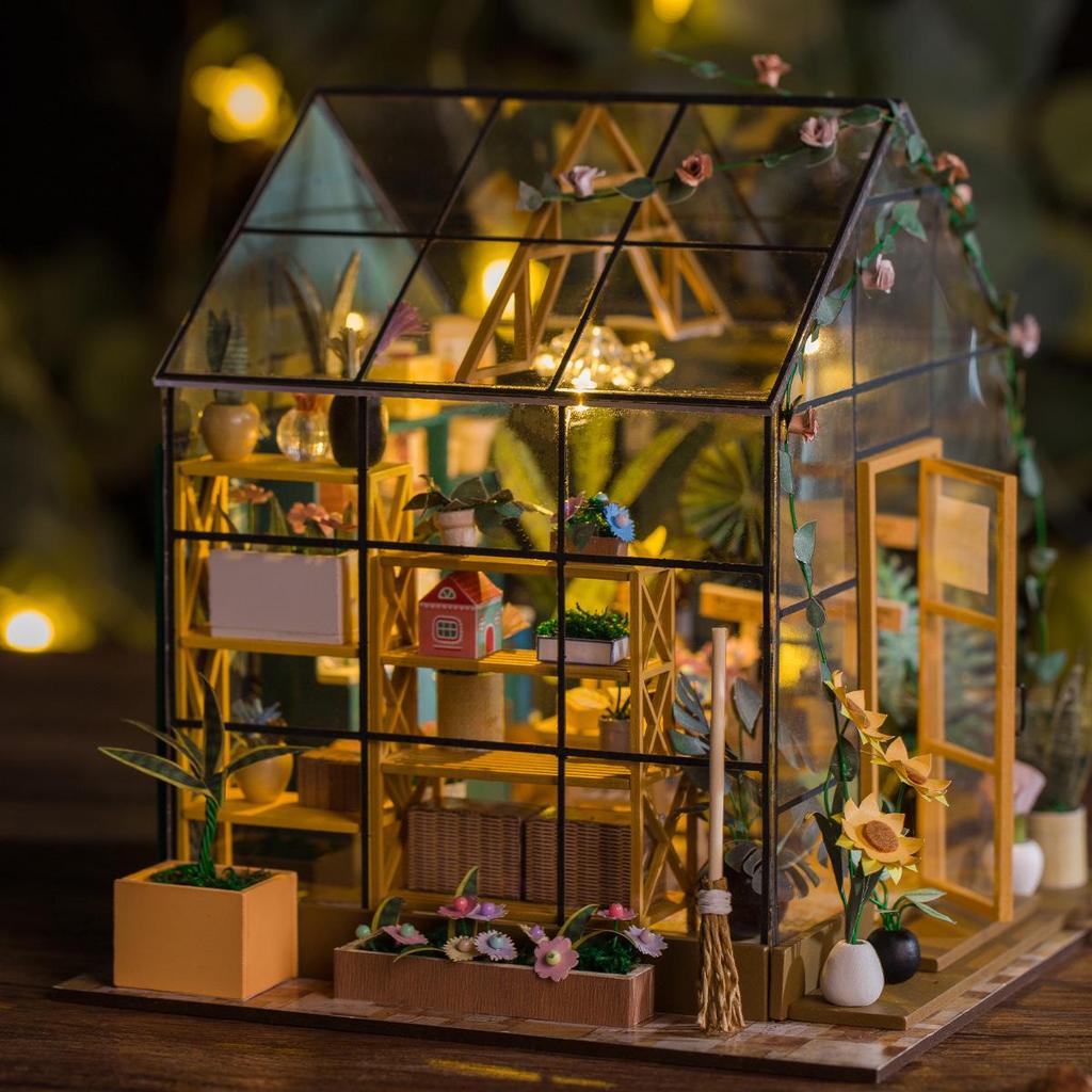 Handmade DIY Wooden Greenhouse Toy - Creative Gift for Girls & Girlfriends
