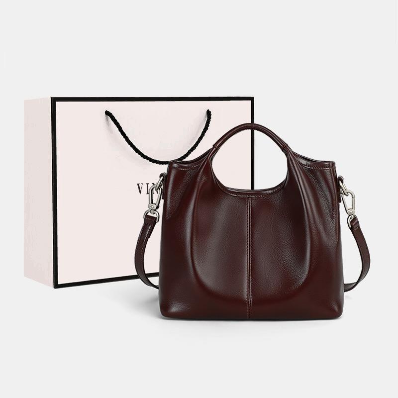 Bucket bag women's new autumn and winter retro portable high-end leather women's bag single shoulder messenger bag luggage