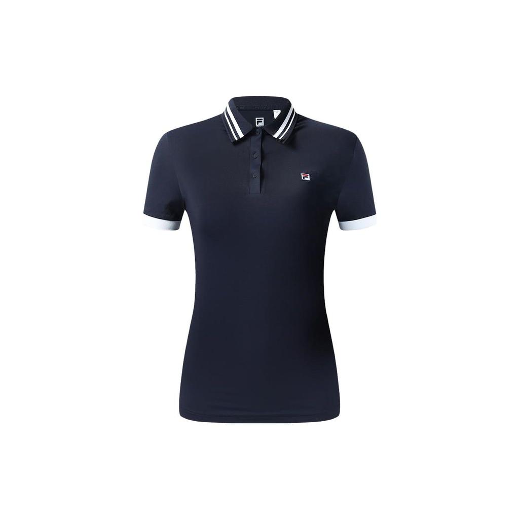 Fila Color Block Tennis Polo Shirt Women Tops Royal-Blue A11W323106A-NV