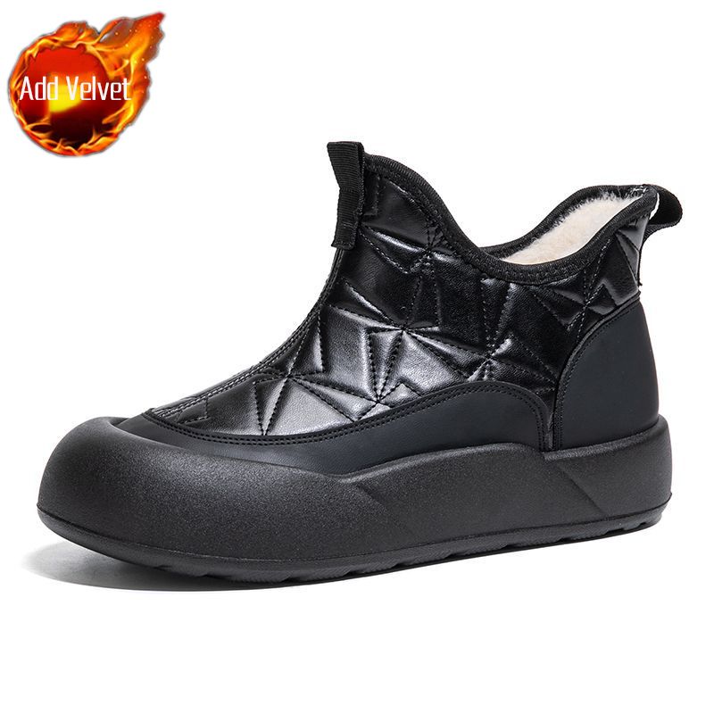 

Fashion Waterproof Chunky Ladies Shoes Winter Round Toe Women s Snow Boots Non Slip Comfortable and Elegant Y2k Plush Warm Chic Ankle 35