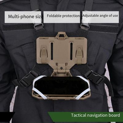 MOLLE Mounted Tactical Navigation Board Universal Chest Rig Attached Foldable Phone Holder for Tactical Vest Outdoor Durable