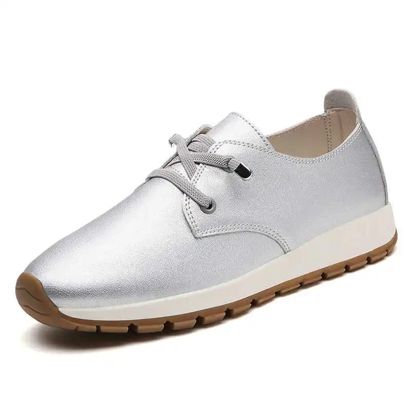 Rubber Sole Lace-up Women Shoes Spring Woven Silver Sneakers Woman Large Size Women's Sports Fitness Unusual Baskette