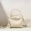 New Women's Handbag, Simple Bucket-style Commuter Genuine Leather Design, Shoulder and Crossbody Bucket Bag for Women