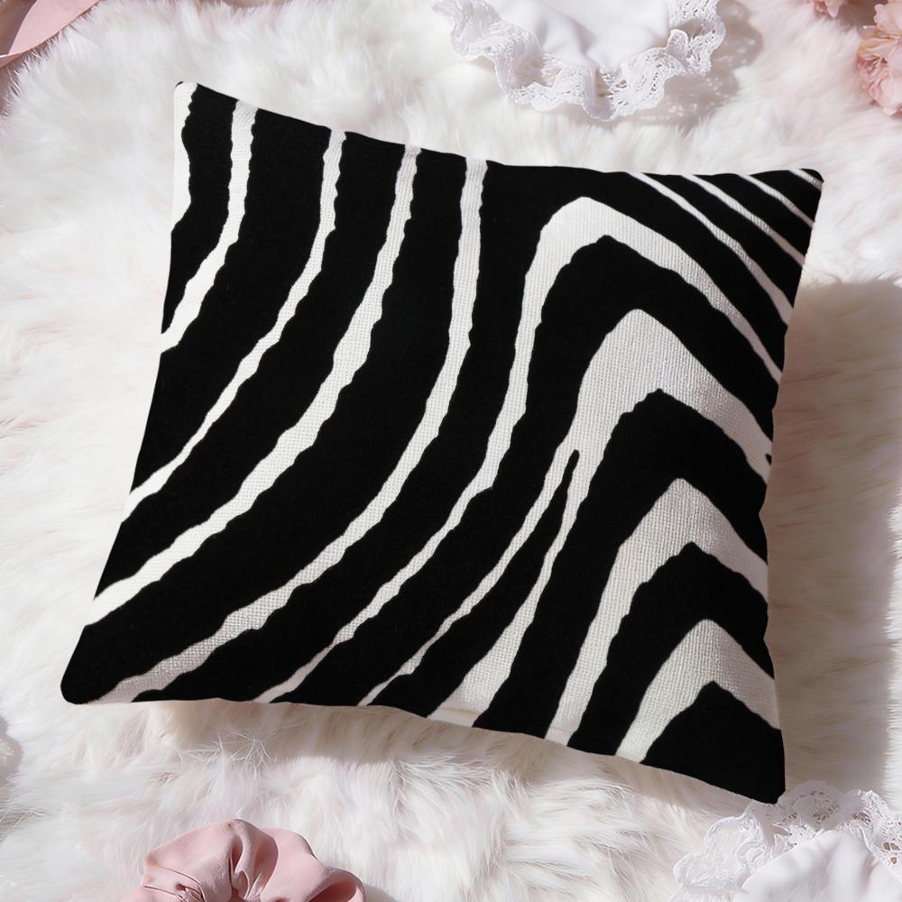 Zebra Stripes Cushion Cover Premium Comfort Reversible Pillow Cove Two in One Design for Any Room  Car Interior