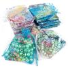 100Pcs Organza Bags Wedding Party Gift Bag Drawstring Jewelry Packaging Bags & Jewelry Pouches