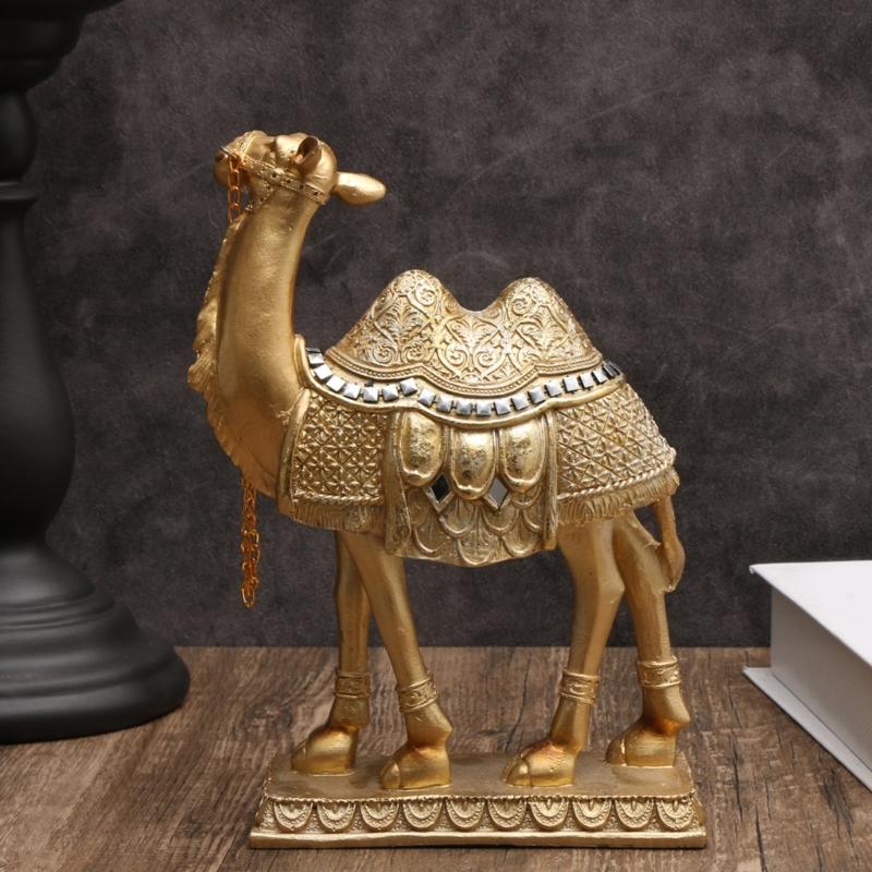 Standing Camels Decoration, Resins Animal Figurine for Elegant Study Room Enhancement