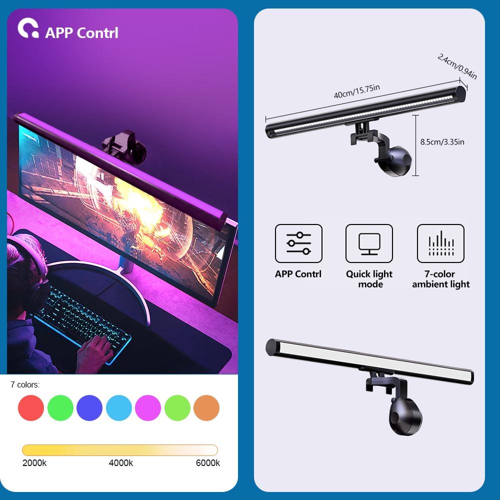 

Светодиодная Snyc Световая панель для монитора компьютера RGB Музыкальный ритм Подвесные светильники для экрана Ночник Светодиодная лента для стола Рабочая Игровая Атмосфера La