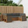 Corner Sofa Set with Cushions 5 pcs Natural and Anthracite
