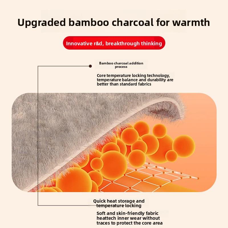 Bamboo Charcoal Knitted Thermal Knee Pads Leg Warmers Cold-Proof Basketball Cycling Air-Conditioned Rooms; Joint-Supporting