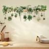 3D Green Plants Wall Stickers Potted Hanging Baskets Vinyl Mural Art Decals for Kitchen Study Living Room Decoration