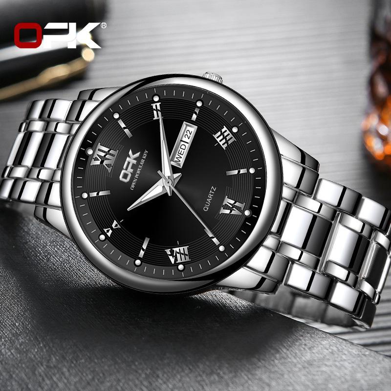 OPK Marque 8117 montre Double calendrier montre à Quartz montre pour hommes