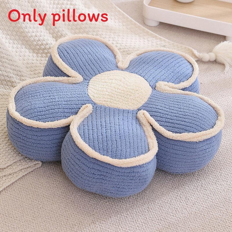 Cozy Plush Flower Cushion With Spliced Design Pillows For Sofa Bed Lounge Use