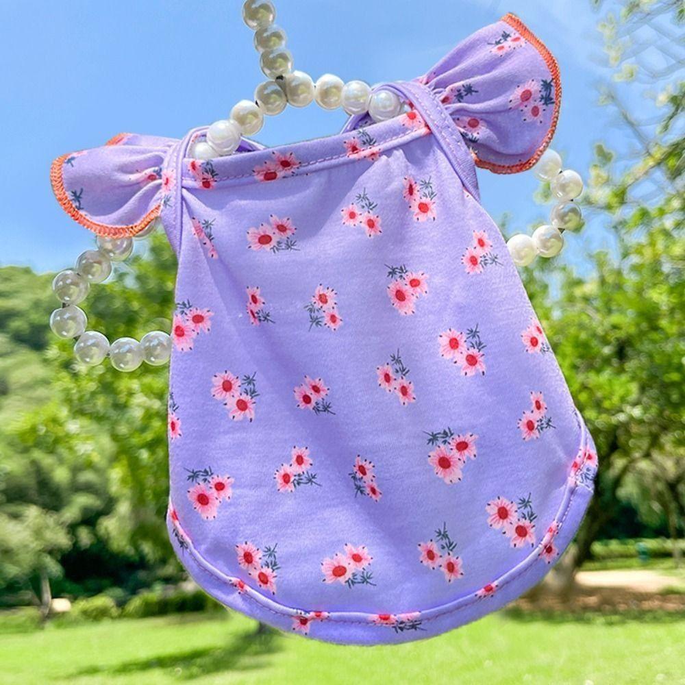 Flying Sleeve Dog Summer Vest Floral Pet Dresses Comfortable Pet Clothes  Puppy