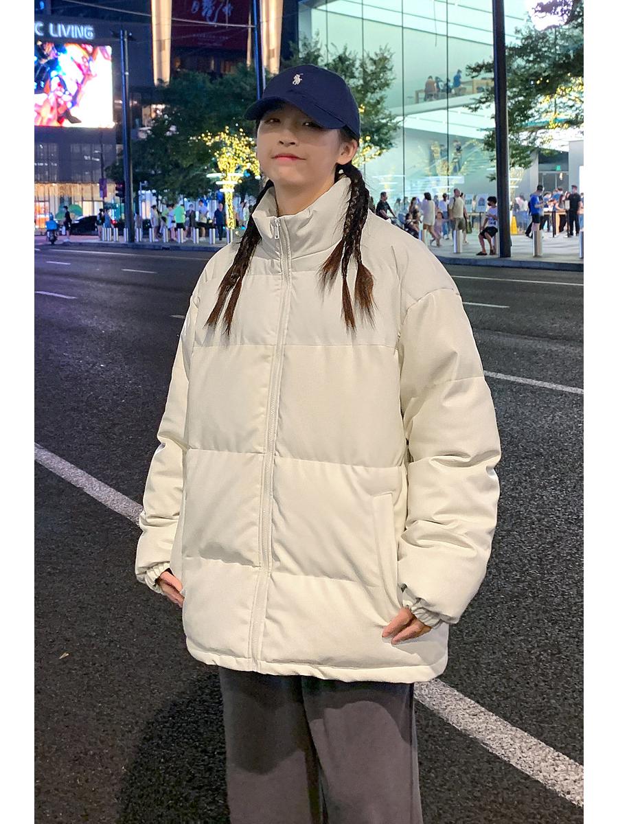Men s Winter Shiny Leather Puffer Jacket - Stand Collar Short Cotton Coat, Couple Style Outerwear XL белый