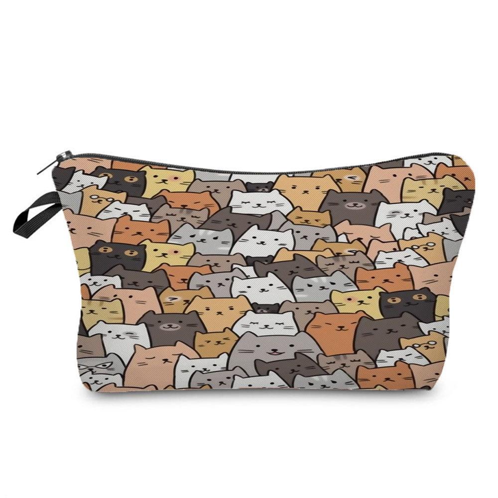 Women Cat Print Cosmetic Bag Toiletries Organize Travel Storage Case  6433 KTB