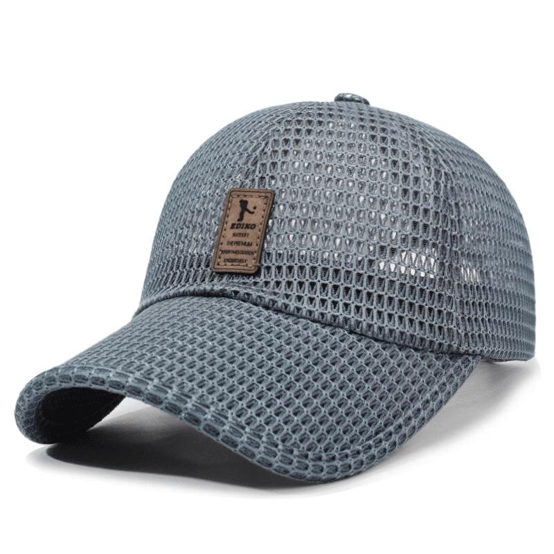 Spring Summer Men's Full Mesh Visor Cap Quick Dry Breathable Sun Protection Hat For Outdoor Fishing Hiking