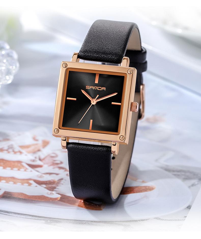 Sanda Women's Retro Fashion Square Watch - Waterproof, Quartz, Simple & Stylish