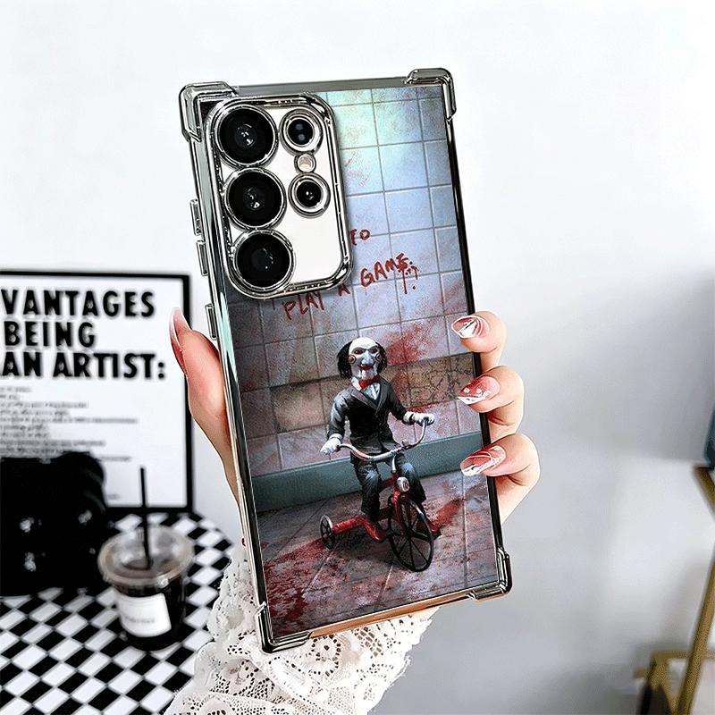 

The J-Jigsaws Killer Horror Soft Phone Case For Samsung Galaxy S26 Ultra S25 Edge S24 FE S23 Plus S22 S21 + S20 Plating Anti-Fal Samsung S20 FE