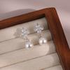 2025 new pearl ear buckle femininity elegant contrasting stud earrings jewelry simple versatile plain ring earrings