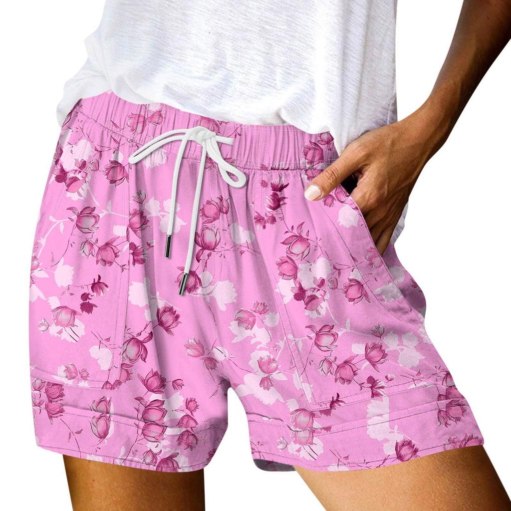 Women's Casual  Summer Elastic Beach Shorts  Print Casual Shorts