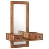 Day and Night - Day and Night Cosmetic Mirror with 2 Drawers Solid Sheesham Wood