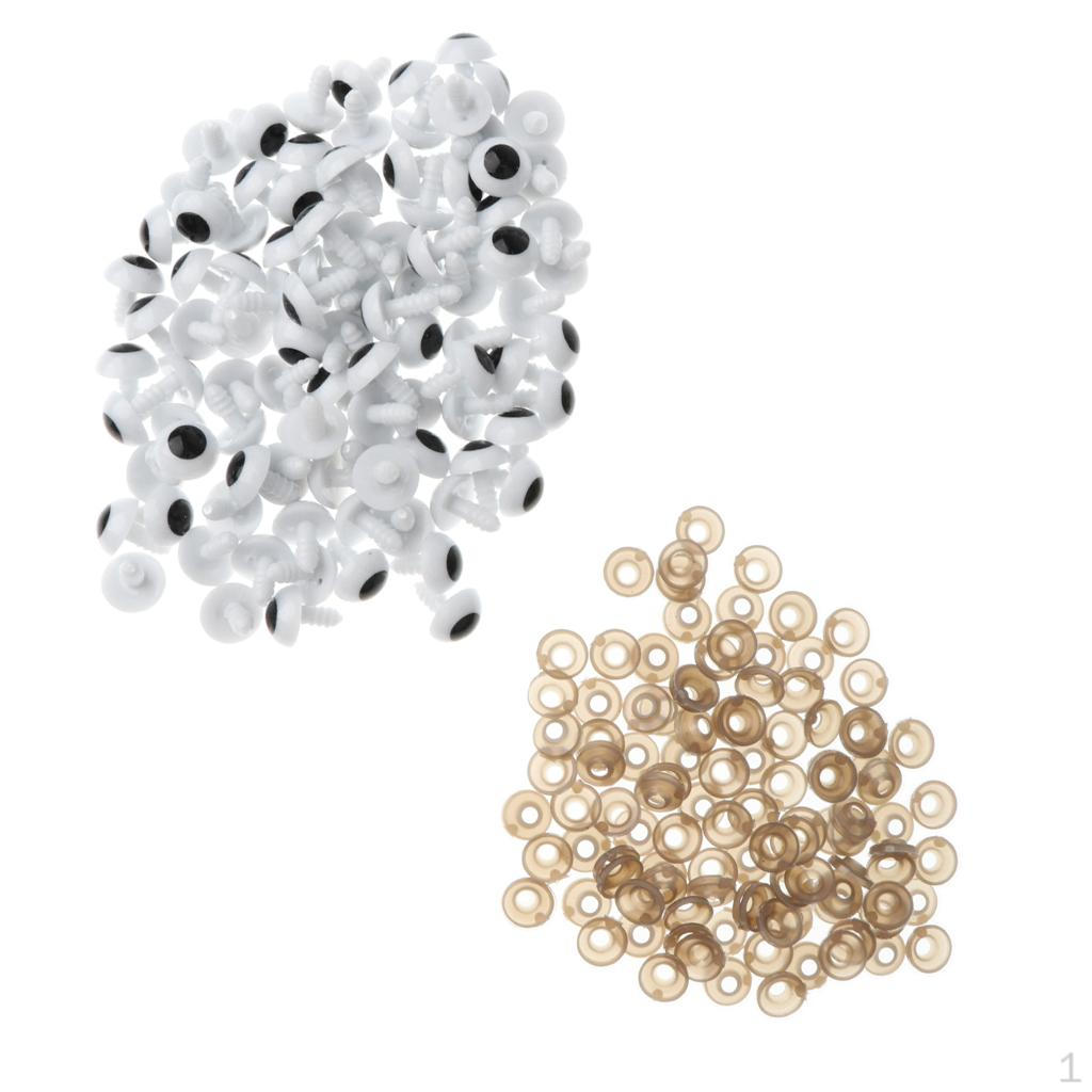 

100mm Plastic Safety Cartoon Screw Eyes For Teddy Bear Doll Animal Puppet Craft 12mm