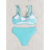 Womens High-Waisted Solid Color Bikini Set Slimming Beach Swimwear With Padded Cups No Underwire