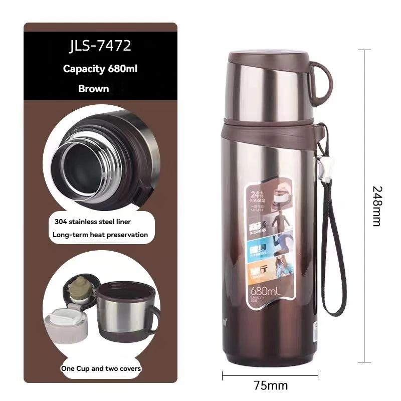 Cup Stainless Steel Thermos Bottle Large Capacity Outdoor Water Bottle with Rope Tumbler Vacuum Flasks Thermo Bottle 680/800ML